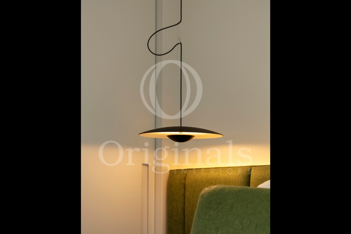 Modern black bedside pendant lamp - Original Interiors